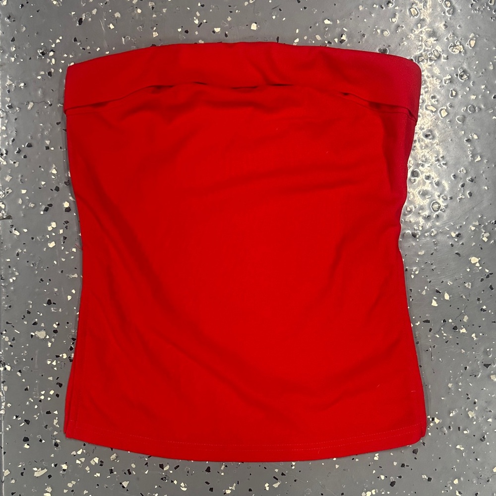 SHEIN Vibrant Red Strapless Tube Top